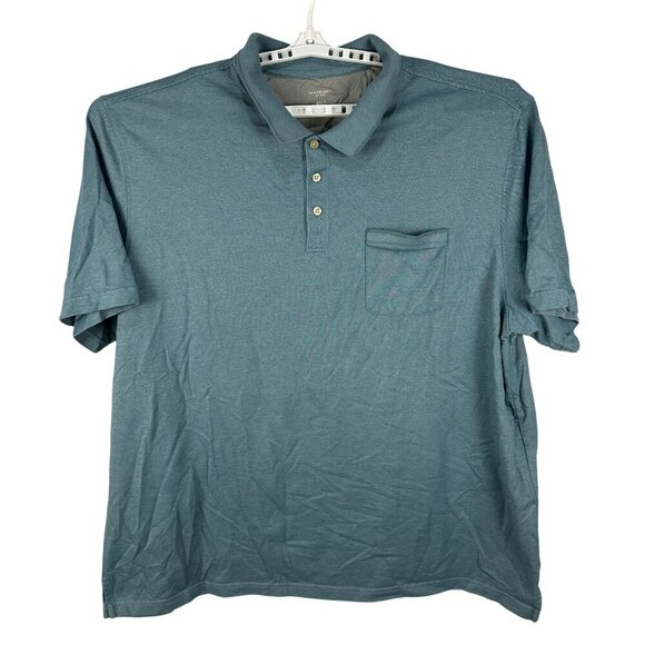Van Heusen Mens 4XLT Flex Polo Shirt Cotton/Polyester Blend Teal Short Sleeve - Picture 1 of 5